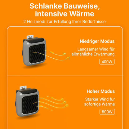 Portable mini heater with power outlet