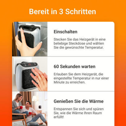 Portable mini heater with power outlet