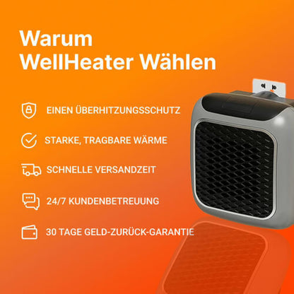 Portable mini heater with power outlet
