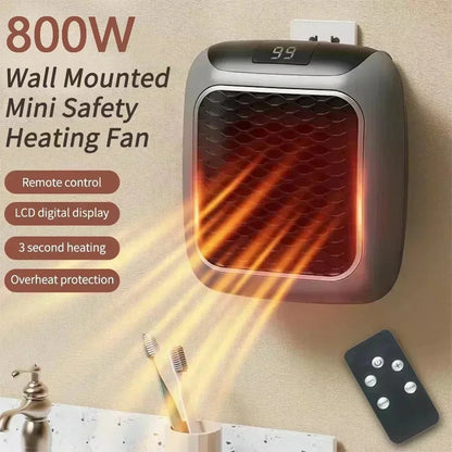 Portable mini heater with power outlet